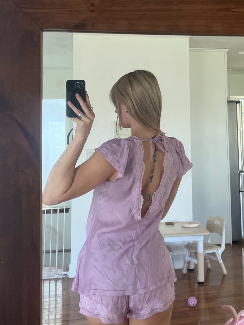 Free people purple lace pajama short set - Picture 2 of 2